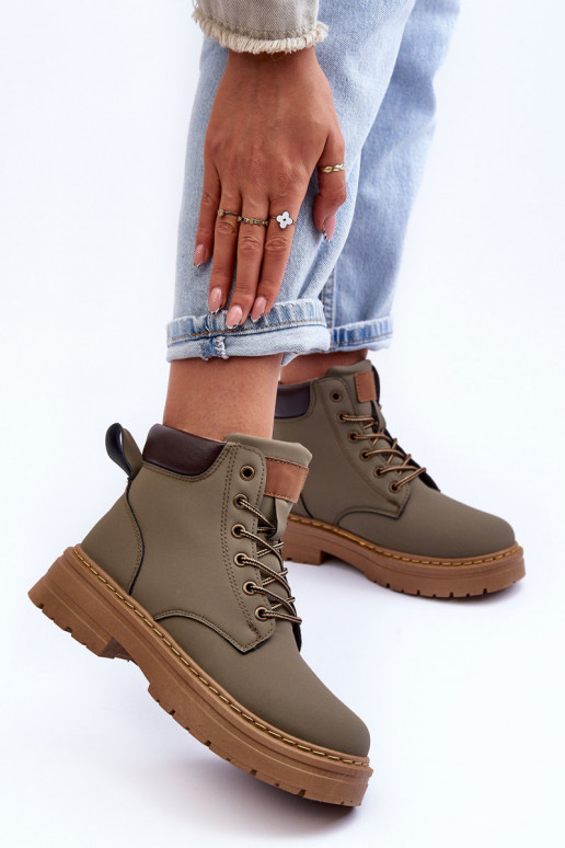 chaussures Boots réchauffées couleur vert Corbin