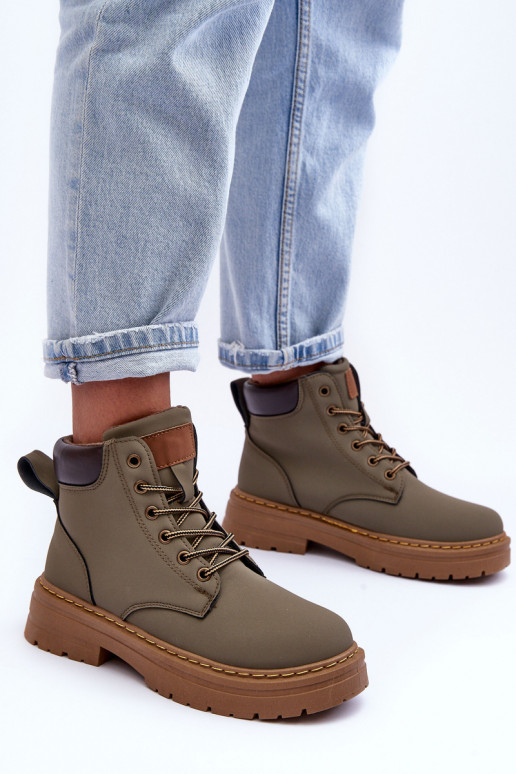 chaussures Boots réchauffées couleur vert Corbin