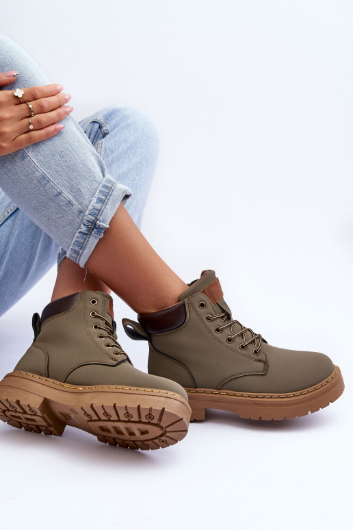 chaussures Boots réchauffées couleur vert Corbin