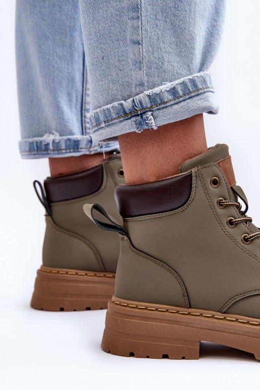 Schuhe Stiefel erwärmte grüne Farbe Corbin Schuhe Stiefel erwärmte grüne Farbe Corbin