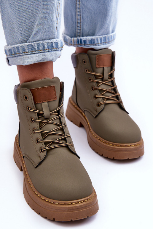 chaussures Boots réchauffées couleur vert Corbin