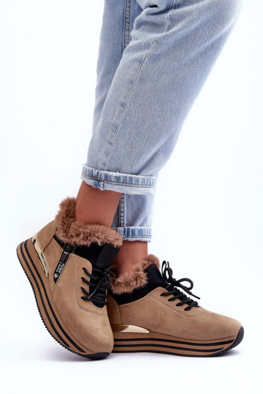 Plateau-Sneaker mit Fell in Beige Jamarie Plateau-Sneaker mit Fell in Beige Jamarie