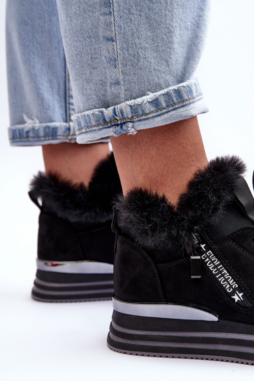 baskets à plateforme avec fourrure en noir Jamarie baskets à plateforme avec fourrure en noir Jamarie
