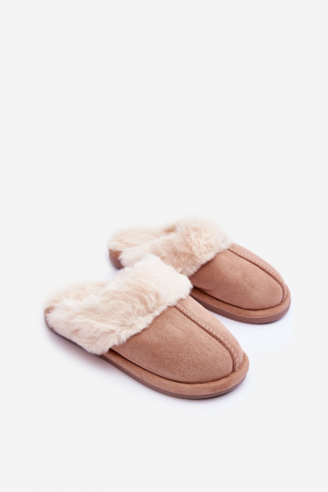 Chaussons avec fourrure beige Pinky