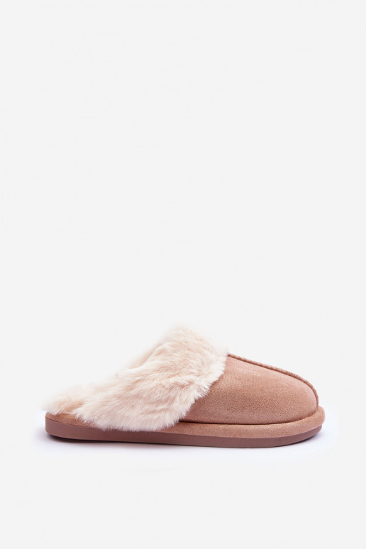 Chaussons avec fourrure beige Pinky