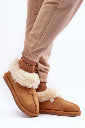 Chaussons avec fourrure couleur marron Lanoze 2
