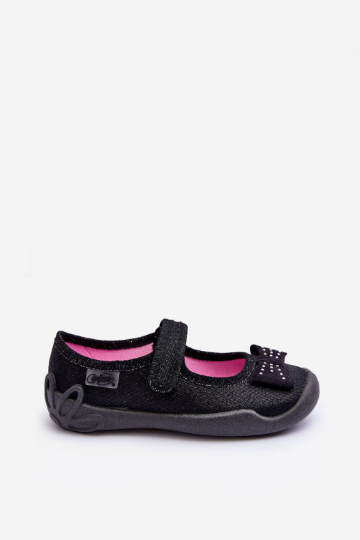 Chaussons/ballerines enfant avec rubans Befado 114X240 noir Chaussons/ballerines enfant avec rubans Befado 114X240 noir