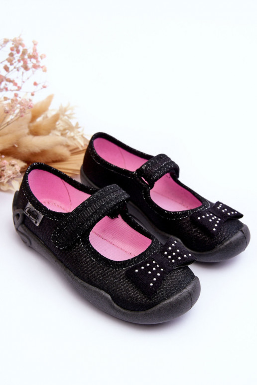 Chaussons/ballerines enfant avec rubans Befado 114X240 noir Chaussons/ballerines enfant avec rubans Befado 114X240 noir