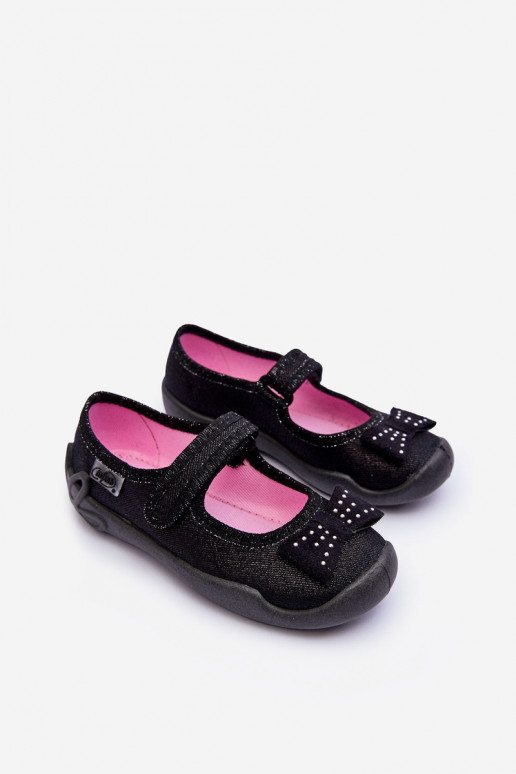 Chaussons/ballerines enfant avec rubans Befado 114X240 noir Chaussons/ballerines enfant avec rubans Befado 114X240 noir