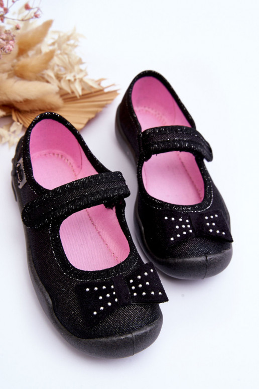 Chaussons/ballerines enfant avec rubans Befado 114X240 noir Chaussons/ballerines enfant avec rubans Befado 114X240 noir