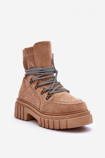 Chaussures en daim à lacets beige Acorn