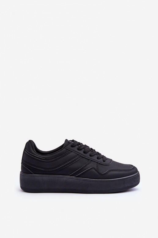 chaussures de sport avec plateforme de couleur noire Pudina