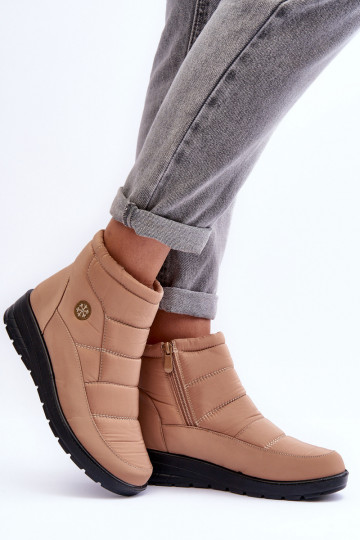 bottes de neige Femme chaud beige Helis 2