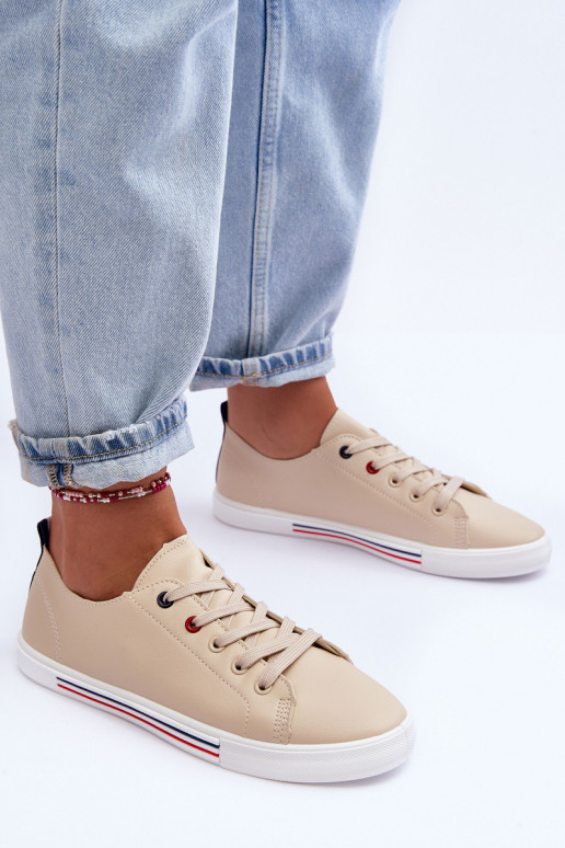 chaussures de sport beiges Mossaia