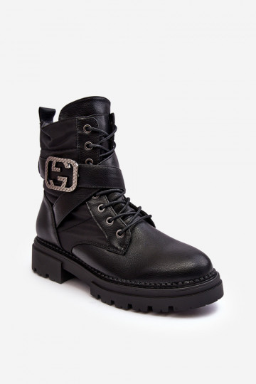 bottes avec chaînes de couleur noire Gennee 2