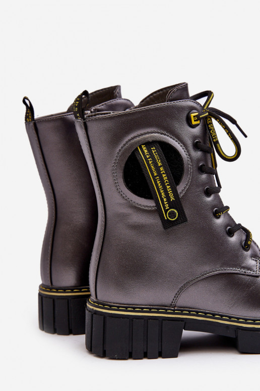 Warme kinderschoenen schoenen grijze kleur Iomare Warme kinderschoenen schoenen grijze kleur Iomare