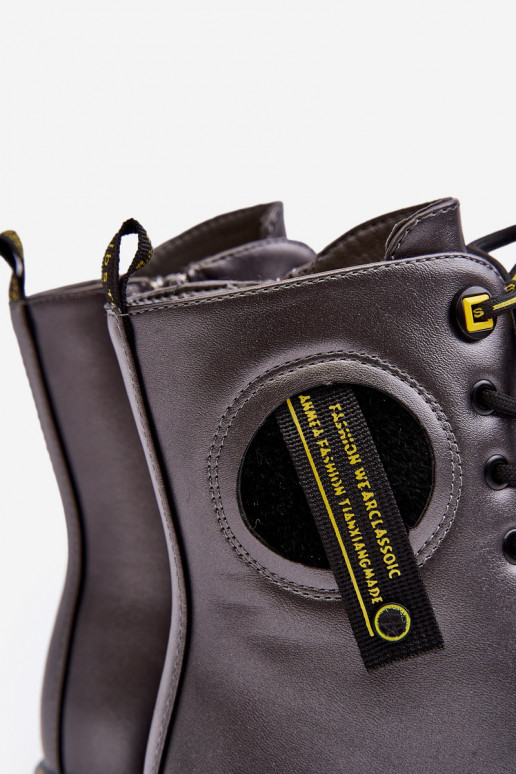 Warme kinderschoenen schoenen grijze kleur Iomare Warme kinderschoenen schoenen grijze kleur Iomare