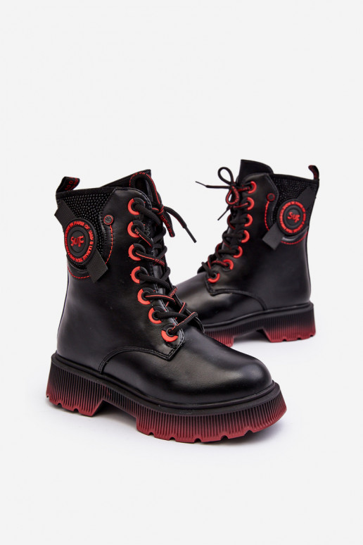 Warme Kinderstiefel in der Farbe Schwarz von Askya