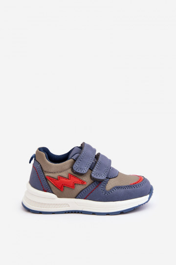 chaussures Baskets enfant avec attaches adhésives couleur bleu Hemmani 2