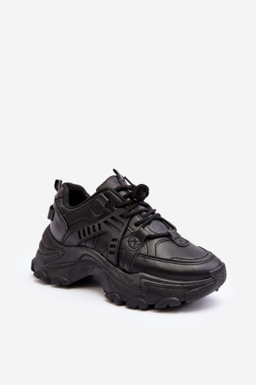 Damessportschoenen, sneakers zwarte kleur Toderus