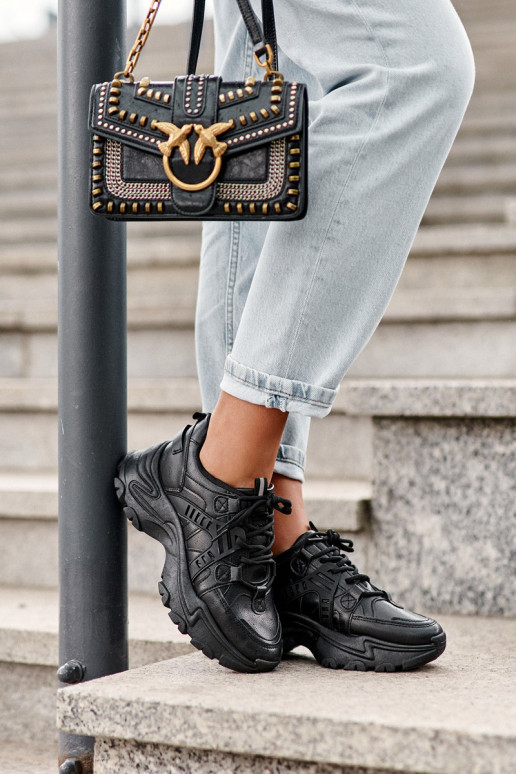 Damessportschoenen, sneakers zwarte kleur Toderus