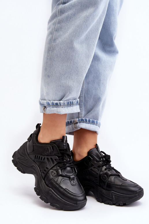 Damessportschoenen, sneakers zwarte kleur Toderus