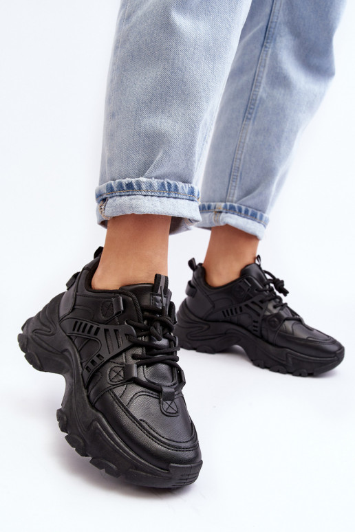 Chaussures de sport pour femmes, baskets couleur noire Toderus