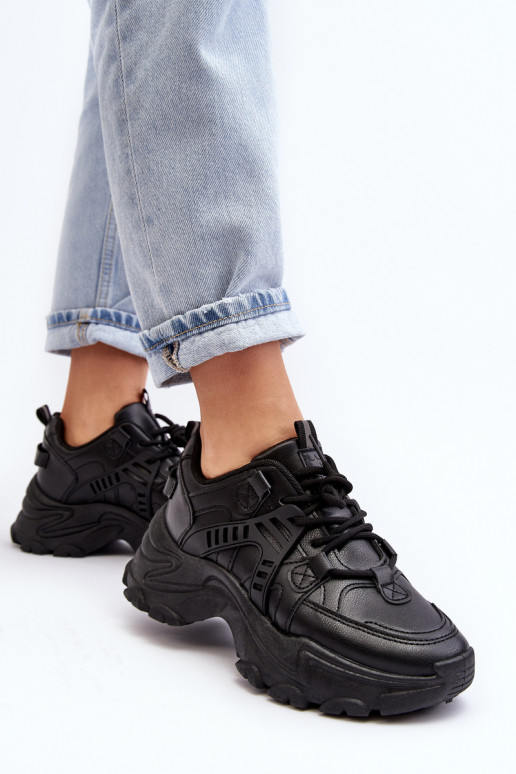 Chaussures de sport pour femmes, baskets couleur noire Toderus