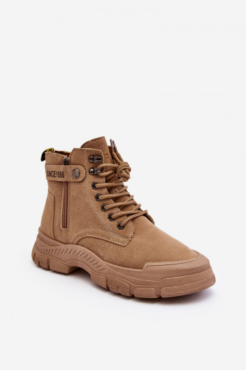 réchauffées en daim Bottines femme couleur beige Jailina