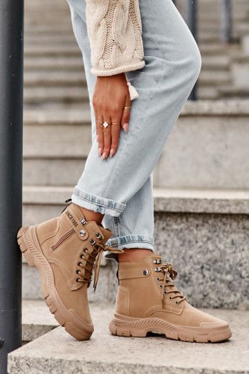 réchauffées en daim Bottines femme couleur beige Jailina 2