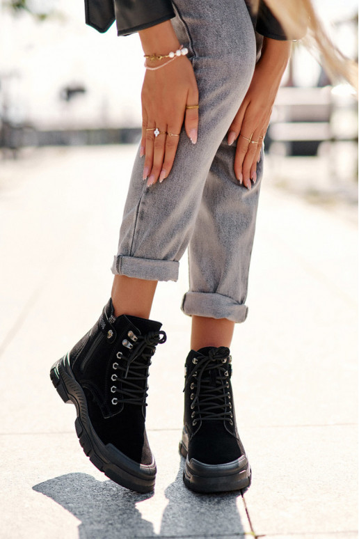 verwarmd van suède Dameslaarzen in de kleur zwart Jailina verwarmd van suède Dameslaarzen in de kleur zwart Jailina