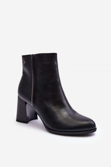 Bottines à talons de couleur noire Popilla