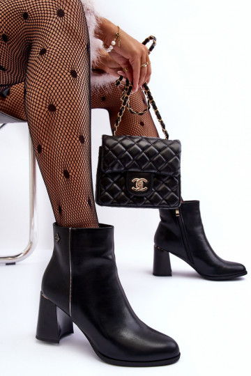 Bottines à talons de couleur noire Popilla 2