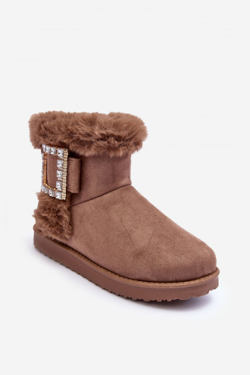 bottes de neige chauffées à boucles beige Dulca