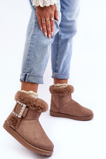 bottes de neige chauffées à boucles beige Dulca 2