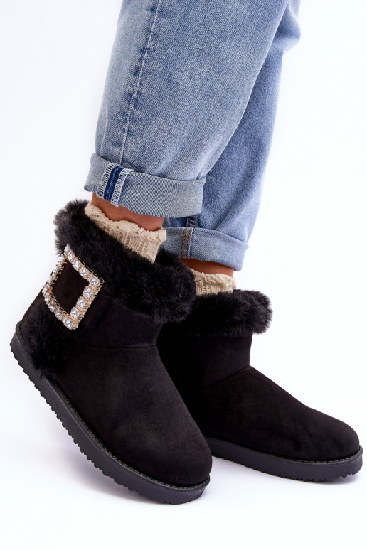 bottes de neige chauffées avec boucles de couleur noire Dulca bottes de neige chauffées avec boucles de couleur noire Dulca