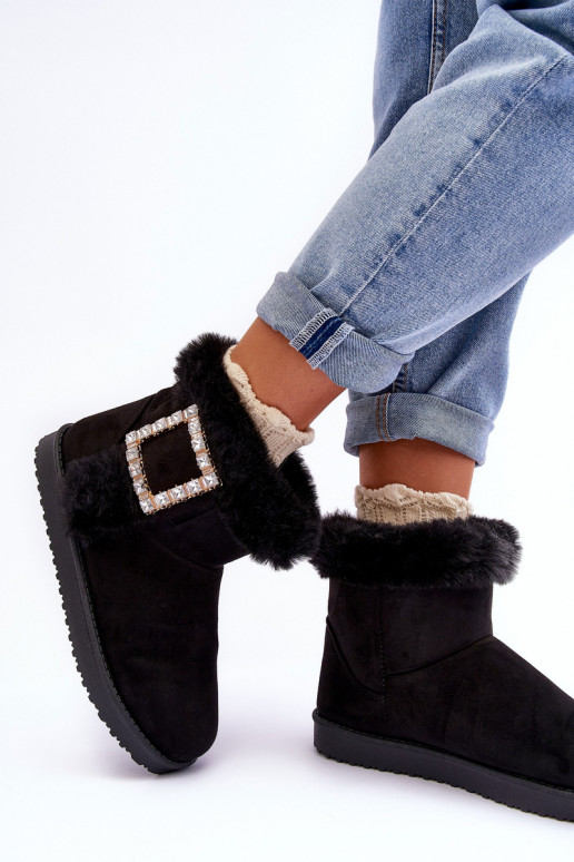 bottes de neige chauffées avec boucles de couleur noire Dulca bottes de neige chauffées avec boucles de couleur noire Dulca