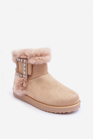 bottes de neige chauffées à boucles beige Dulca