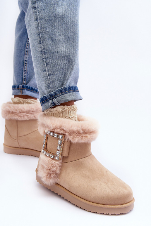 verwarmde snowboots met gespen beige Dulca verwarmde snowboots met gespen beige Dulca