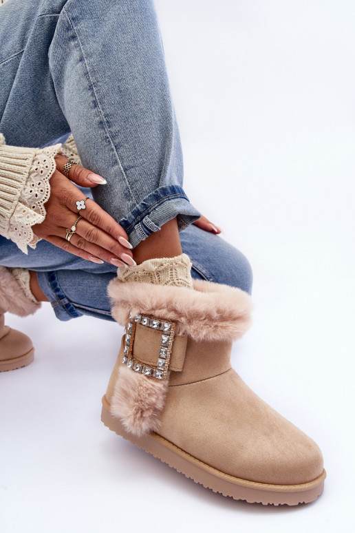 verwarmde snowboots met gespen beige Dulca verwarmde snowboots met gespen beige Dulca