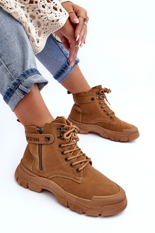 réchauffées en daim Bottines femme couleur marron Jailina réchauffées en daim Bottines femme couleur marron Jailina