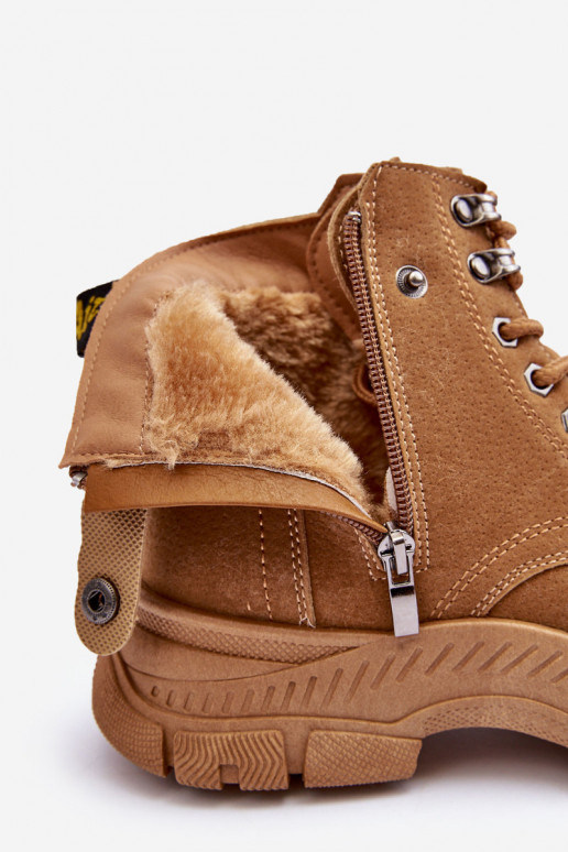 Gewärmt aus Wildleder Damenstiefel braun Farbe Jailina