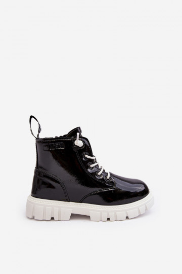 Bottines réchauffées effet vernis pour enfants Big Star MM374147 couleur noir
