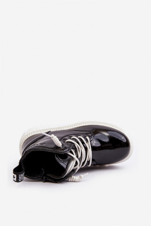 Bottines réchauffées effet vernis pour enfants Big Star MM374147 couleur noir Bottines réchauffées effet vernis pour enfants Big Star MM374147 couleur noir