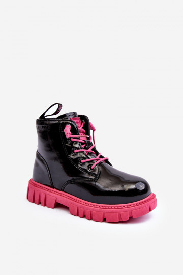 Beheizte Stiefel mit Lackeffekt für Kinder Big Star MM374148 Schwarz und Rosa