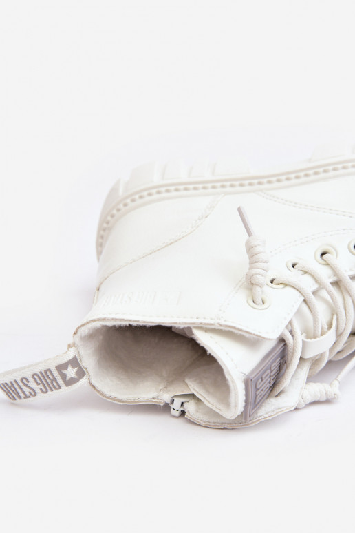 Erwärmt mit Lackeffekt Stiefel Kinder Big Star MM374142 weiße Farbe