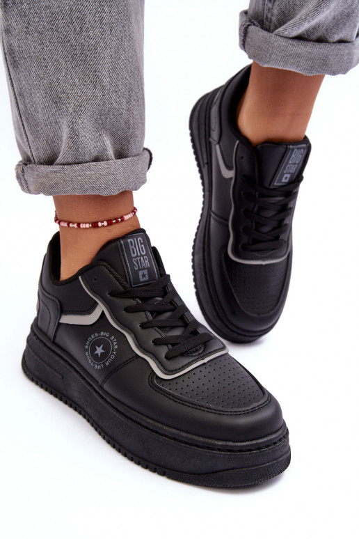 Damessportschoenen, sneakers Big Star MM274232 zwarte kleur