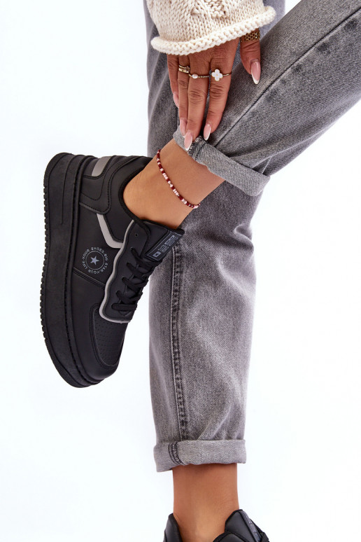 Damessportschoenen, sneakers Big Star MM274232 zwarte kleur