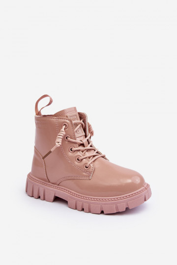 Erwärmt mit Lackeffekt Stiefel Kinder Big Star MM374144 rosa Farbe
