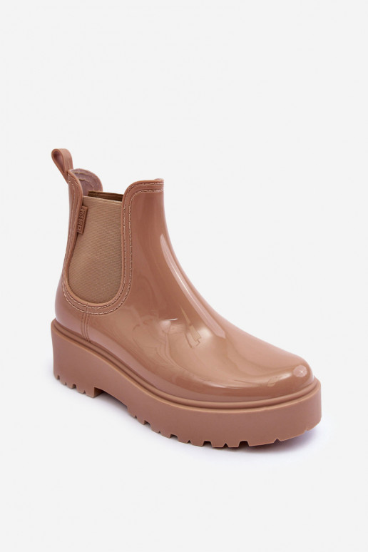 avec effet vernis Chaussures en caoutchouc Bottines à plateforme Big Star MM274396 couleur beige